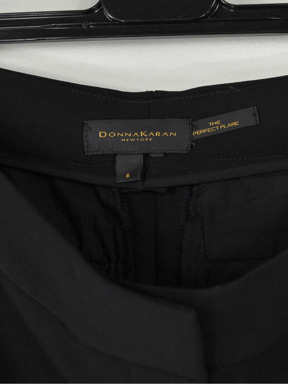 Donna Karan New York Black Label High Rise Waist Wide Leg Flare Trouser Pants - Picture 5 of 5